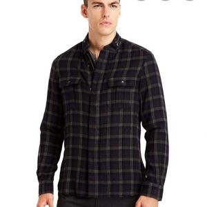 Kenneth Cole Plaid Men's Shacket Zip With Snaps Coat Size L